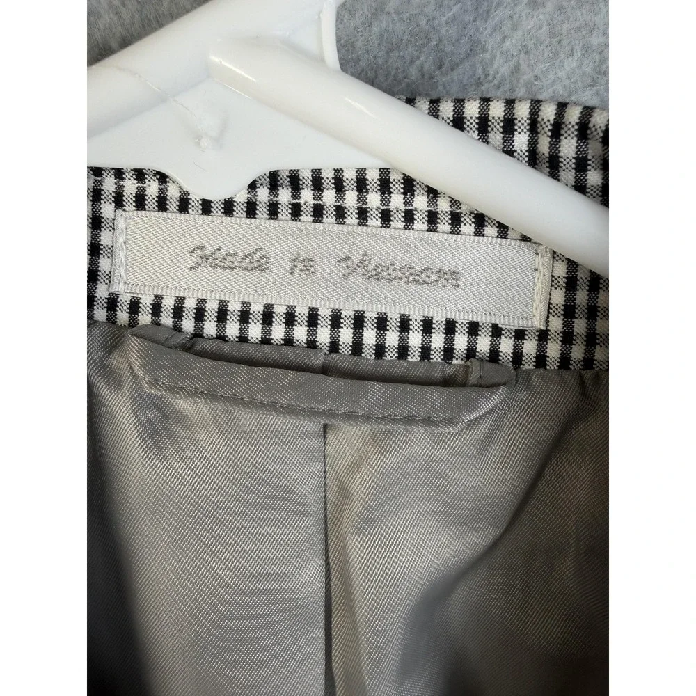 Chaps Blazer Mens 44‎ Black White Check Cotton Sport Coat Jacket Regular Classic